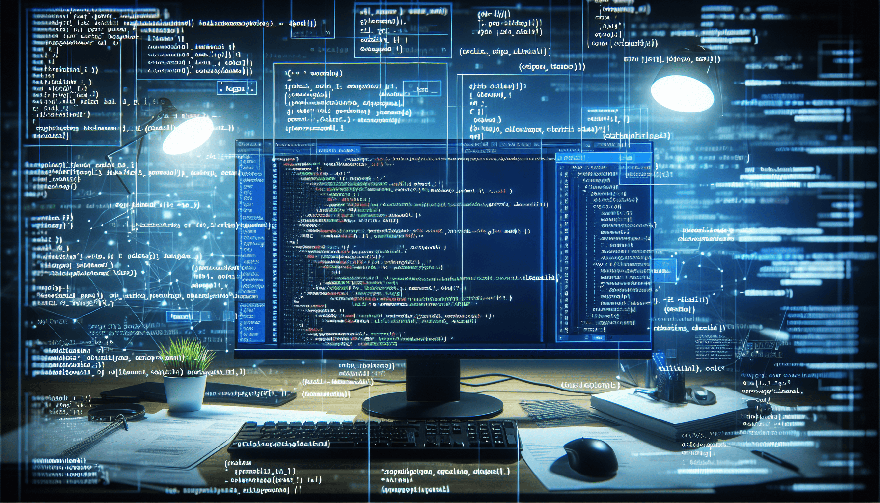 Algorithm code on screen